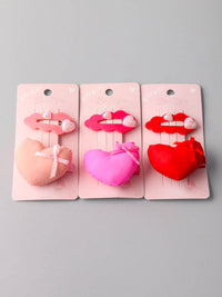 FASHION ASSORTED COLORS HEART HAIR BARRETTES