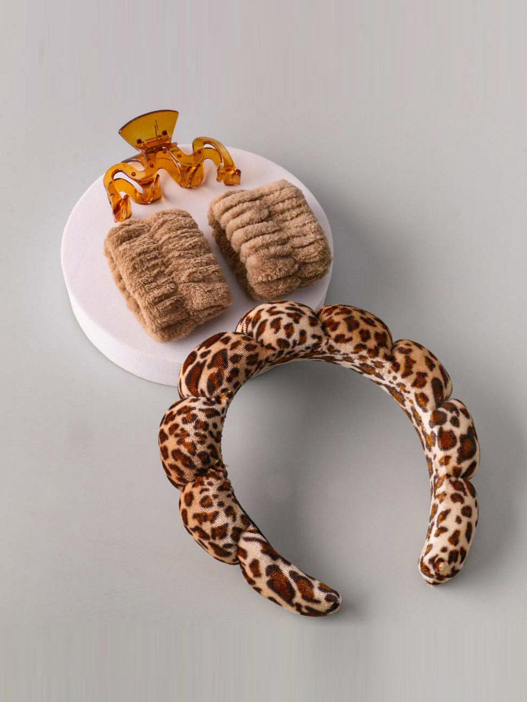 FASHION ANIMAL PRINT HEADBAND & HAIR CLIP SCRUNCHIE 3PCS. SET