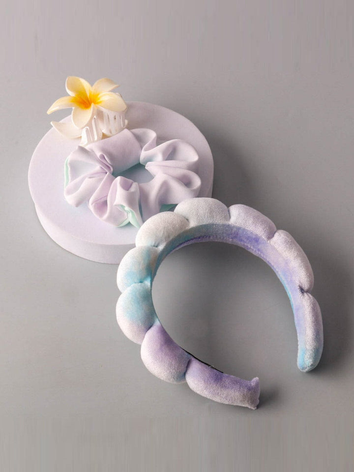 FASHION TIE DYE HEADBAND & HAIR CLIP SCRUNCHIE 3PCS. SET