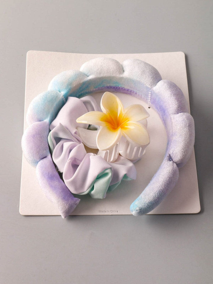 FASHION TIE DYE HEADBAND & HAIR CLIP SCRUNCHIE 3PCS. SET