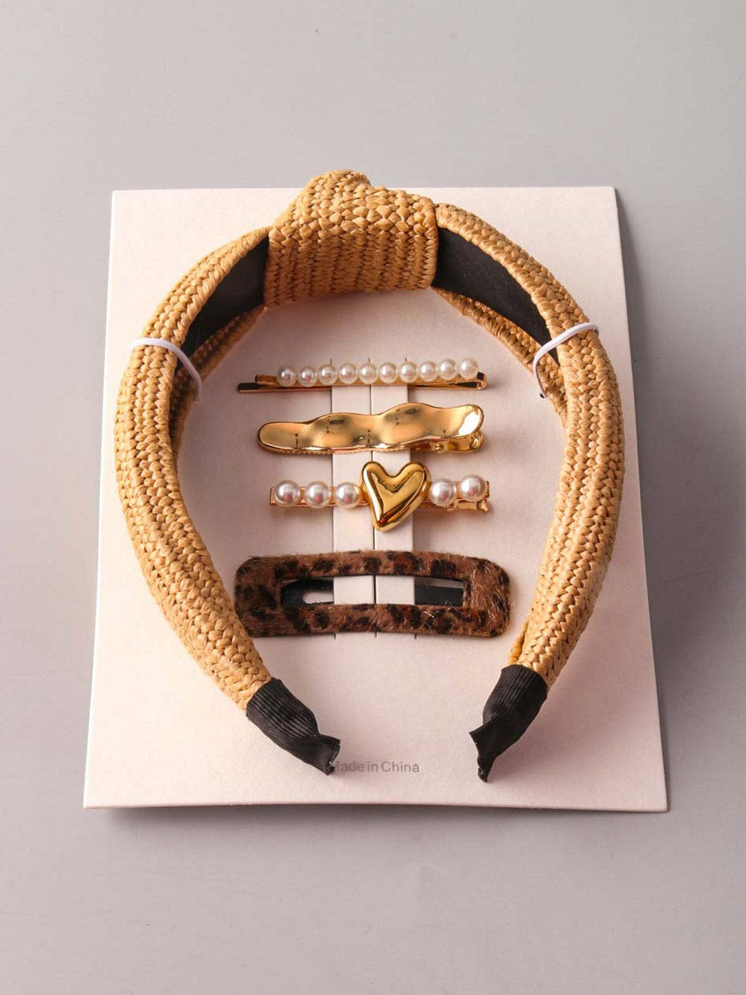 FASHION ASSORTED HEADBAND & HAIR CLIPS 5PCS. SET