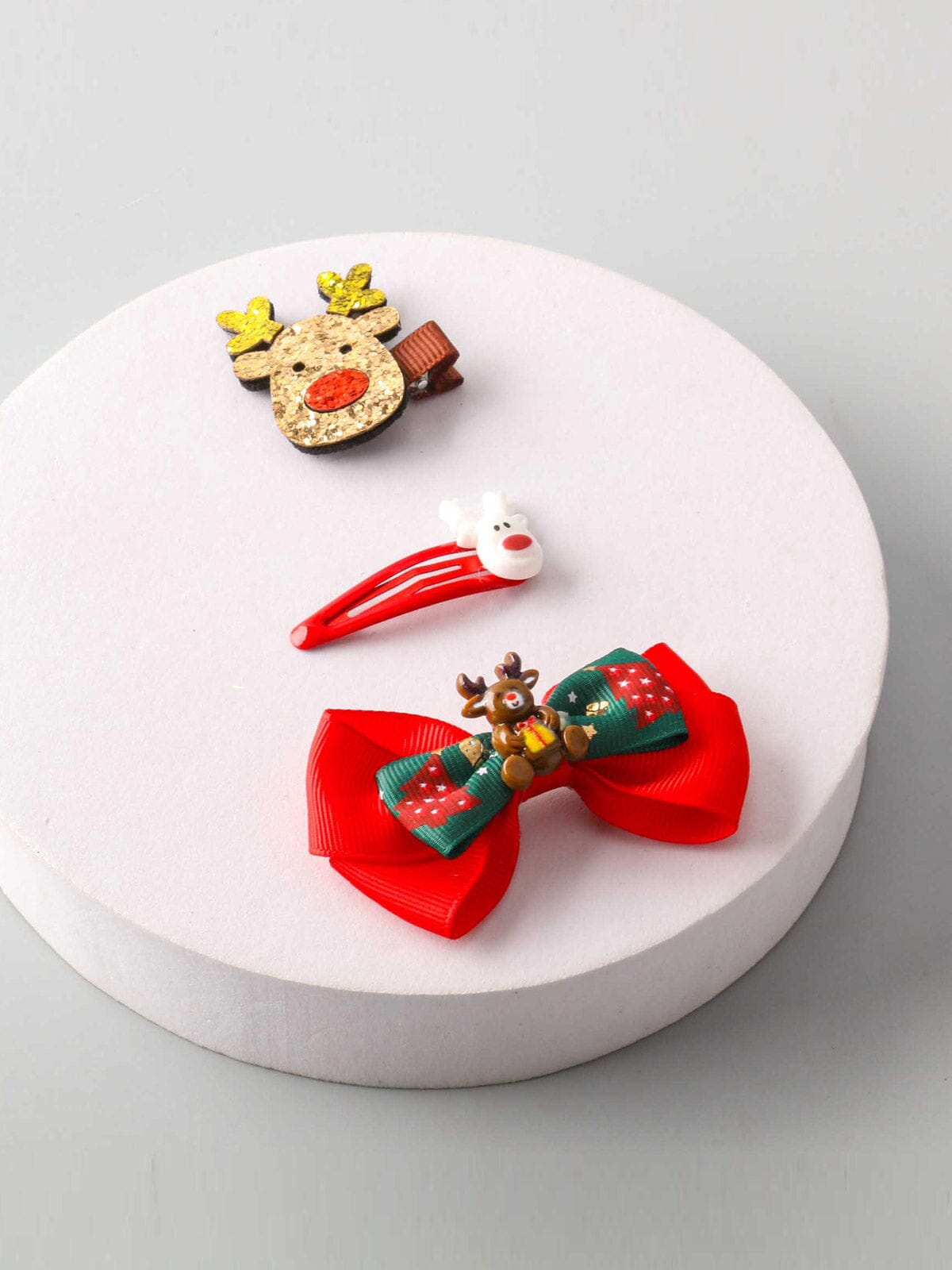 FASHION ASSORTED HOLIDAY HAIR CLIPS 3PCS. SET