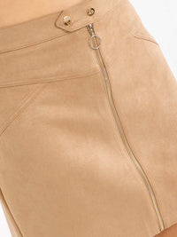 PLUS SIZE ZIPPER CLOSURE VELVET MINI SKIRT