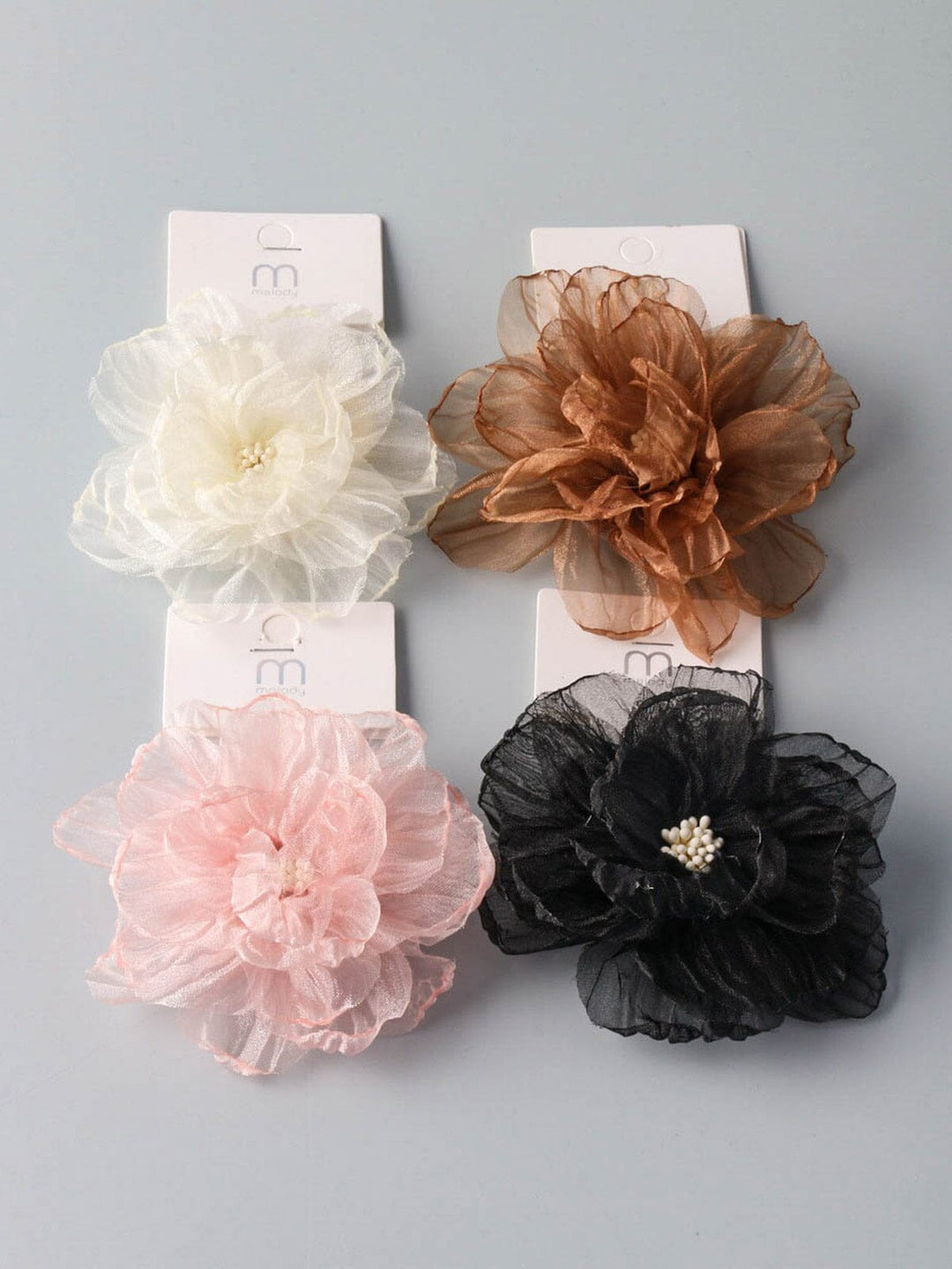 FASHION ASSORTED COLORS FLOWER HAIR PONYTAIL HOLDERS