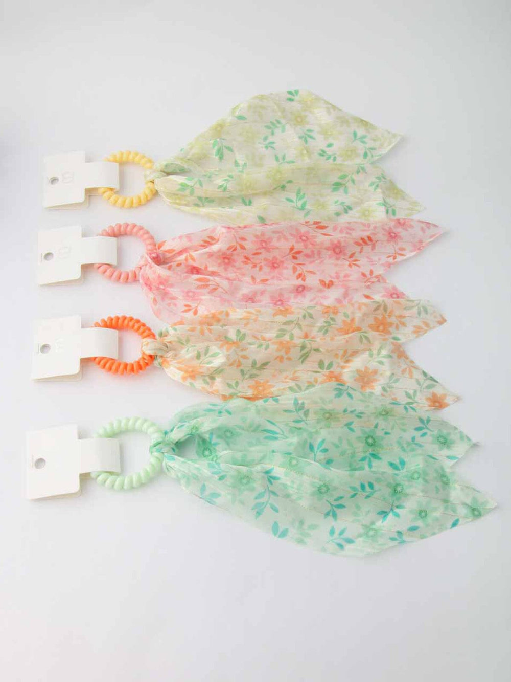 WOMEN'S ASSORTED COLORS FLORAL HAIR SCRUNCHIES