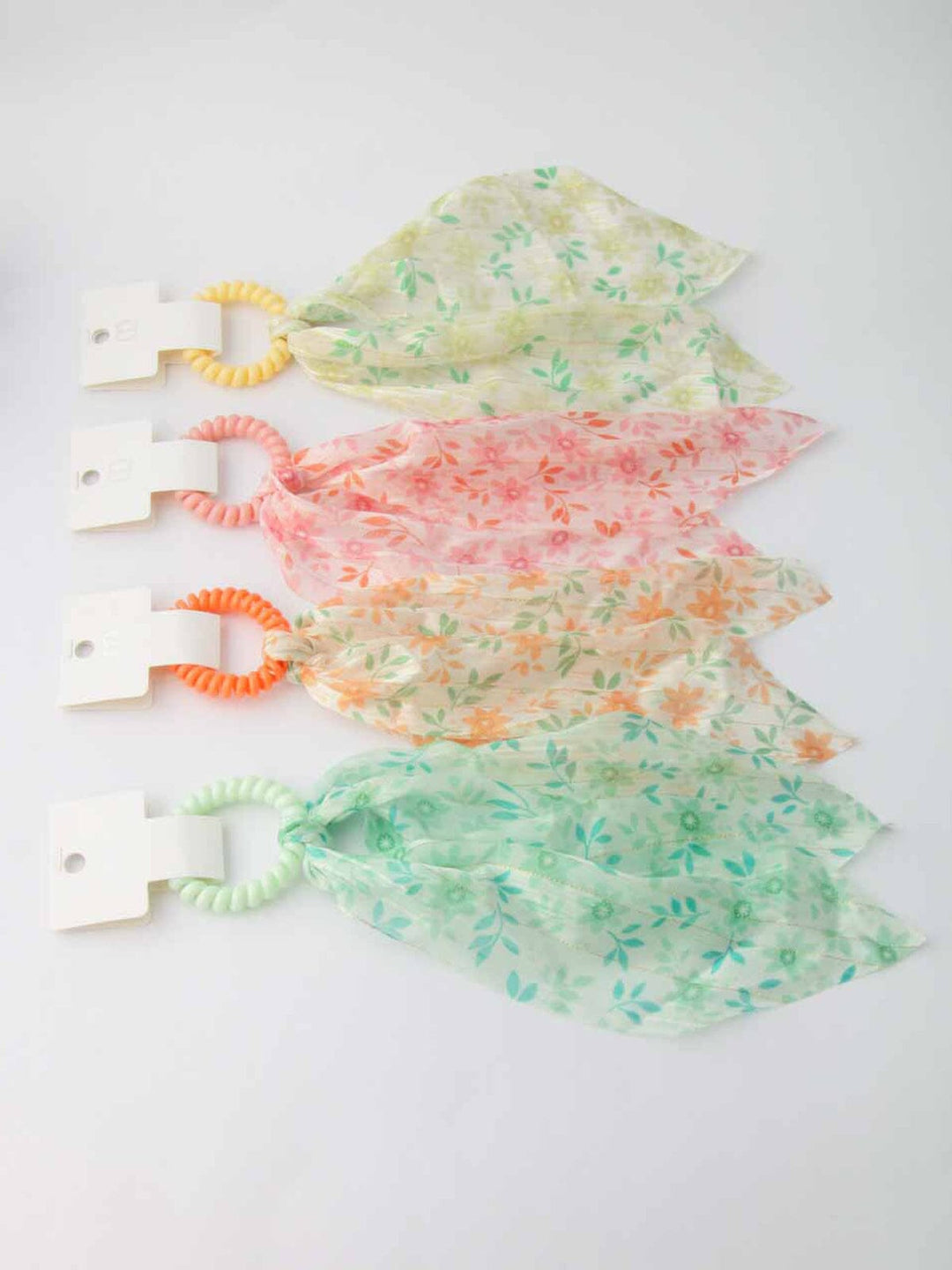 WOMEN'S ASSORTED COLORS FLORAL HAIR SCRUNCHIES