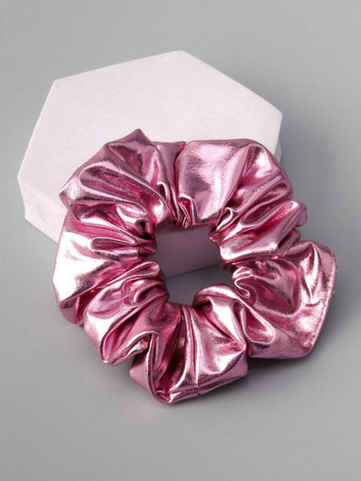 WOMEN'S ASSORTED COLORS SHIMMER HAIR SCRUNCHIES