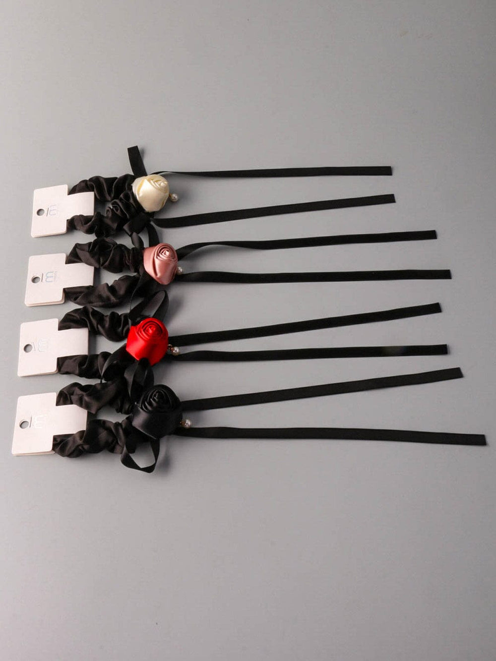 FASHION ASSORTED COLORS ROSES SCRUNCHIES