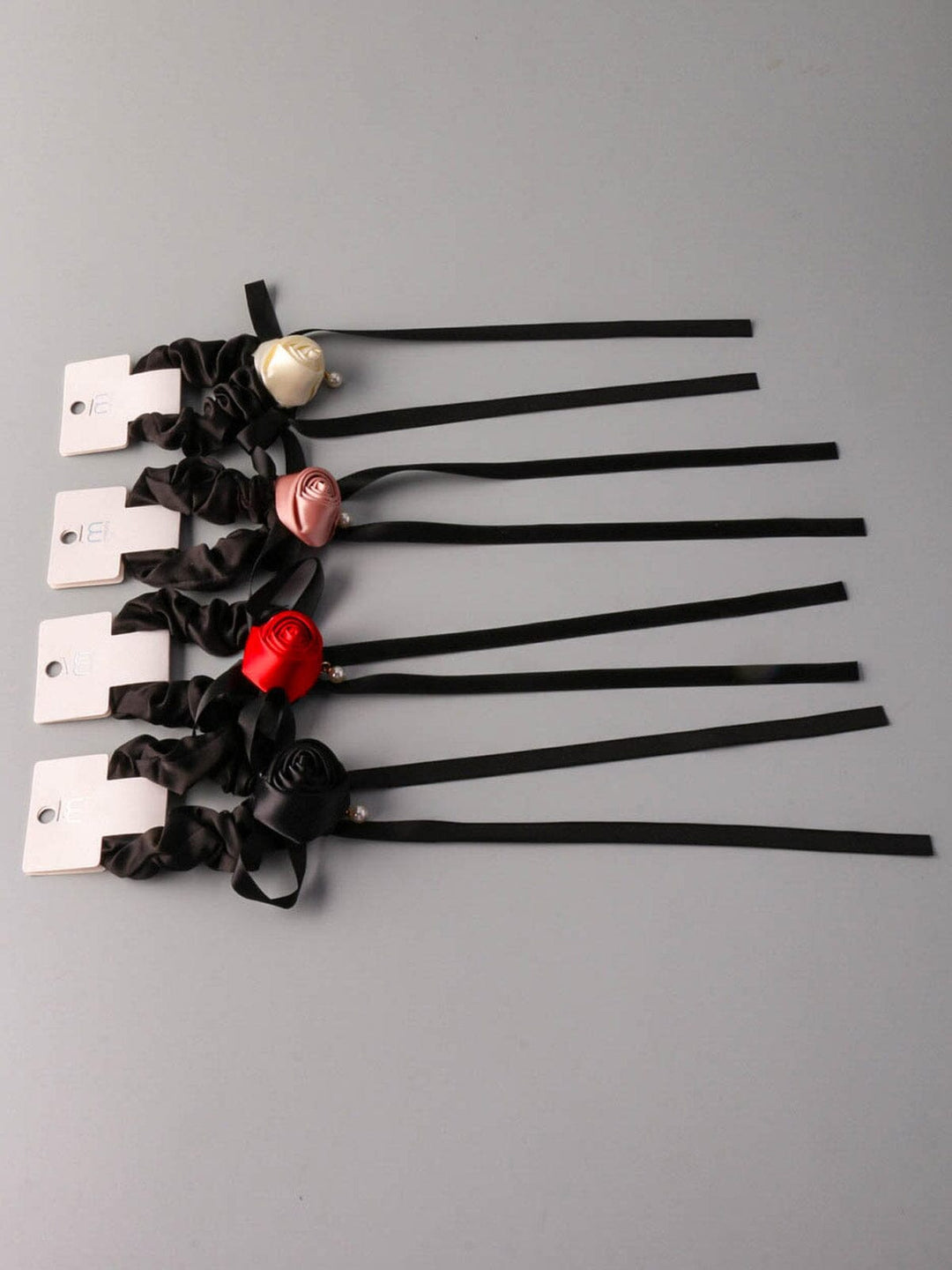 FASHION ASSORTED COLORS ROSES SCRUNCHIES