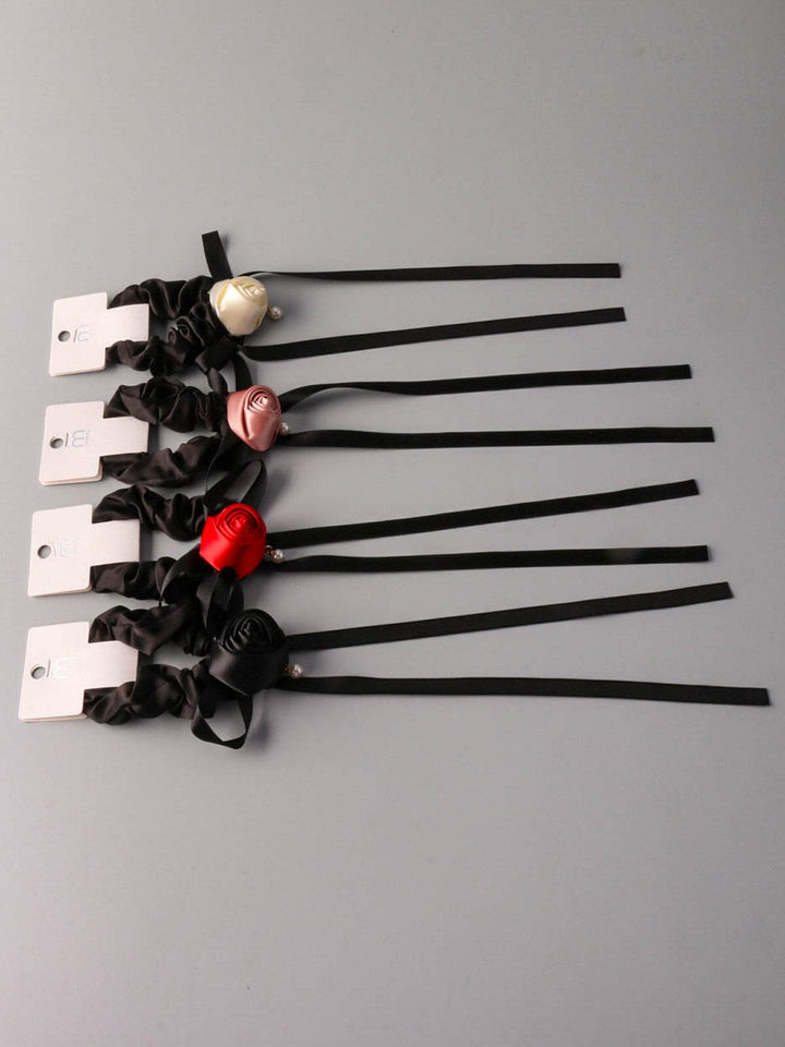 FASHION ASSORTED COLORS ROSES SCRUNCHIES