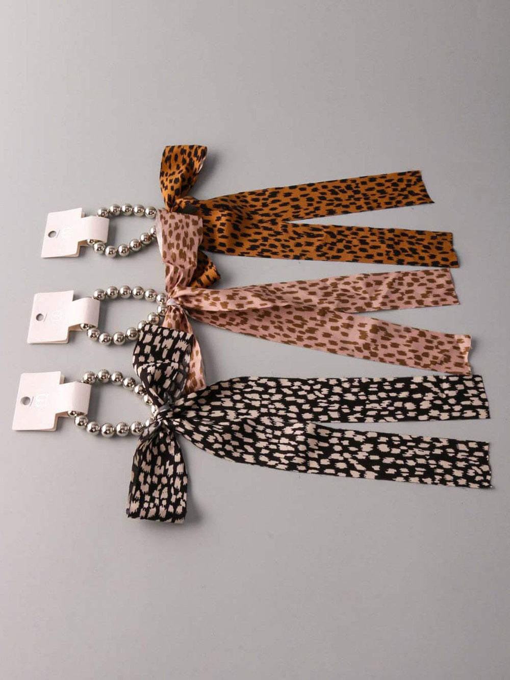 FASHION ASSORTED COLORS ANIMAL PRINT BOW SCRUNCHIES