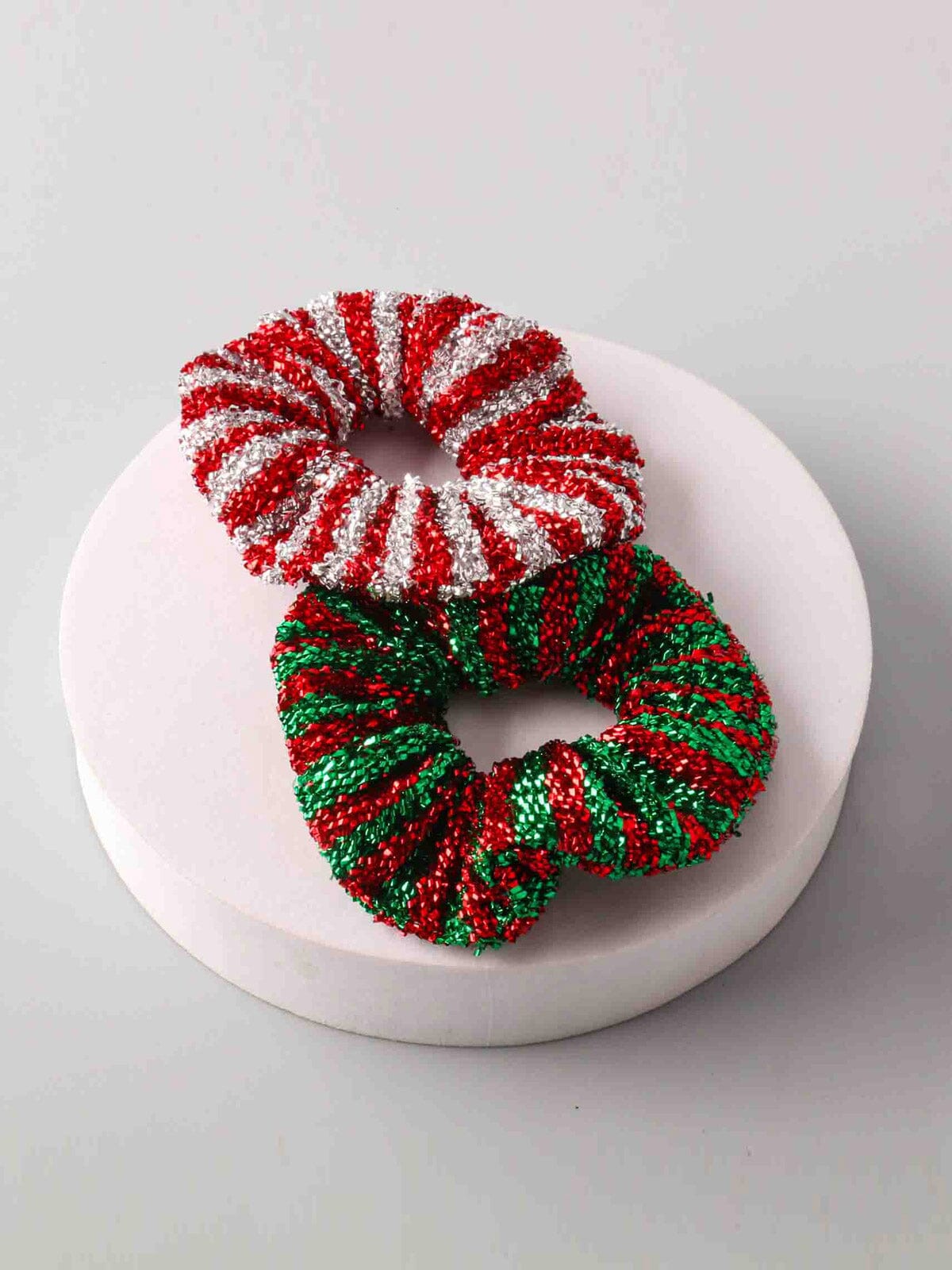FASHION HOLIDAY ASSORTED COLORS SHIMMER SCRUNCHIES
