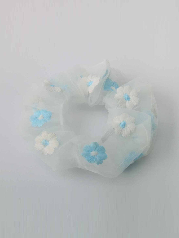WOMEN'S ASSORTED COLORS FLOWER HAIR SCRUNCHIES
