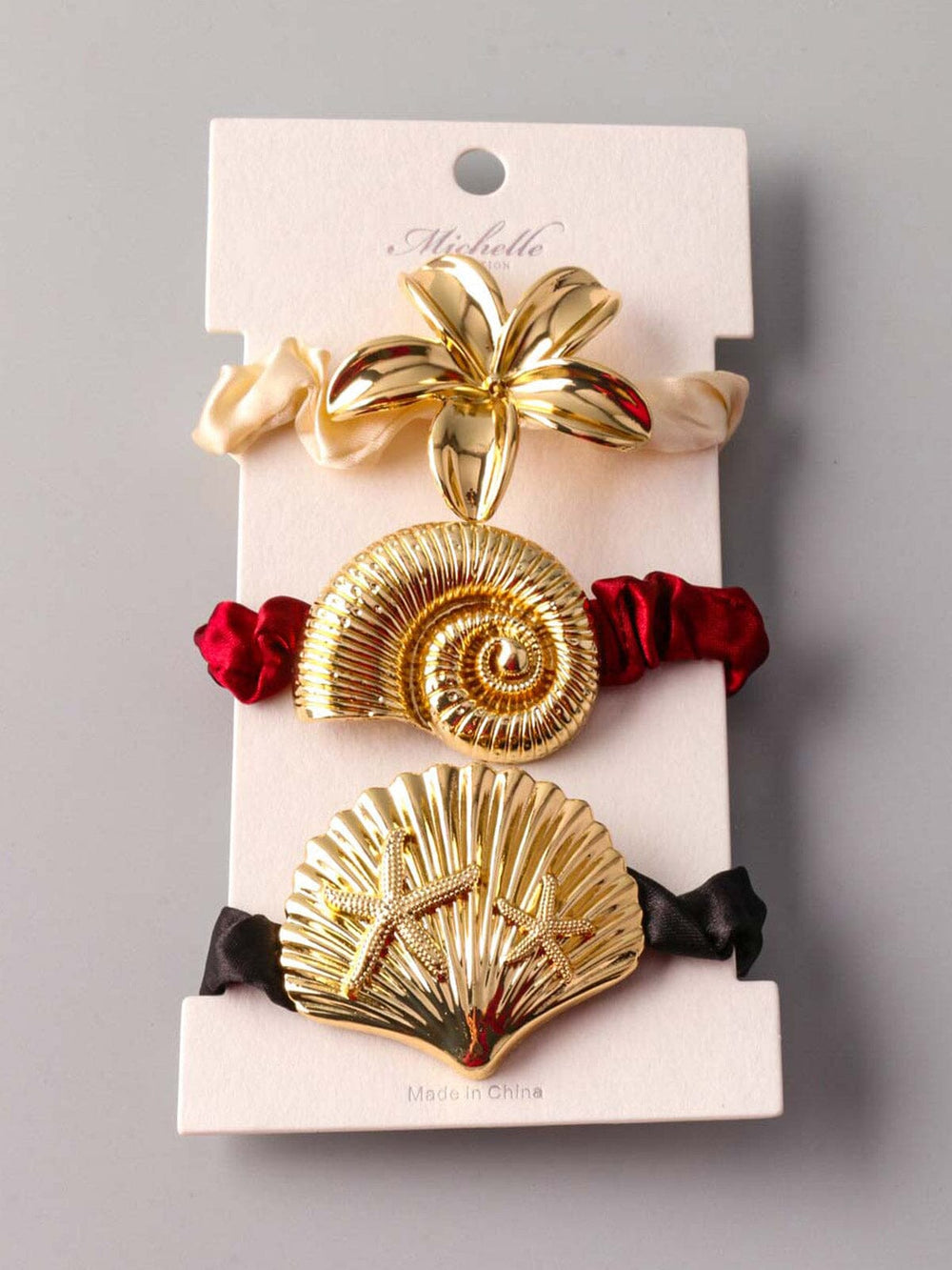 FASHION ASSORTED COLORS MULTI PENDANTS SCRUNCHIES