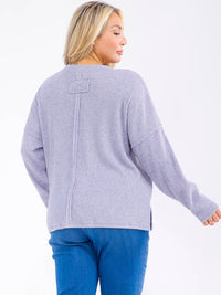 PLUS SIZE LONG SLEEVE FRONT POCKET TOP