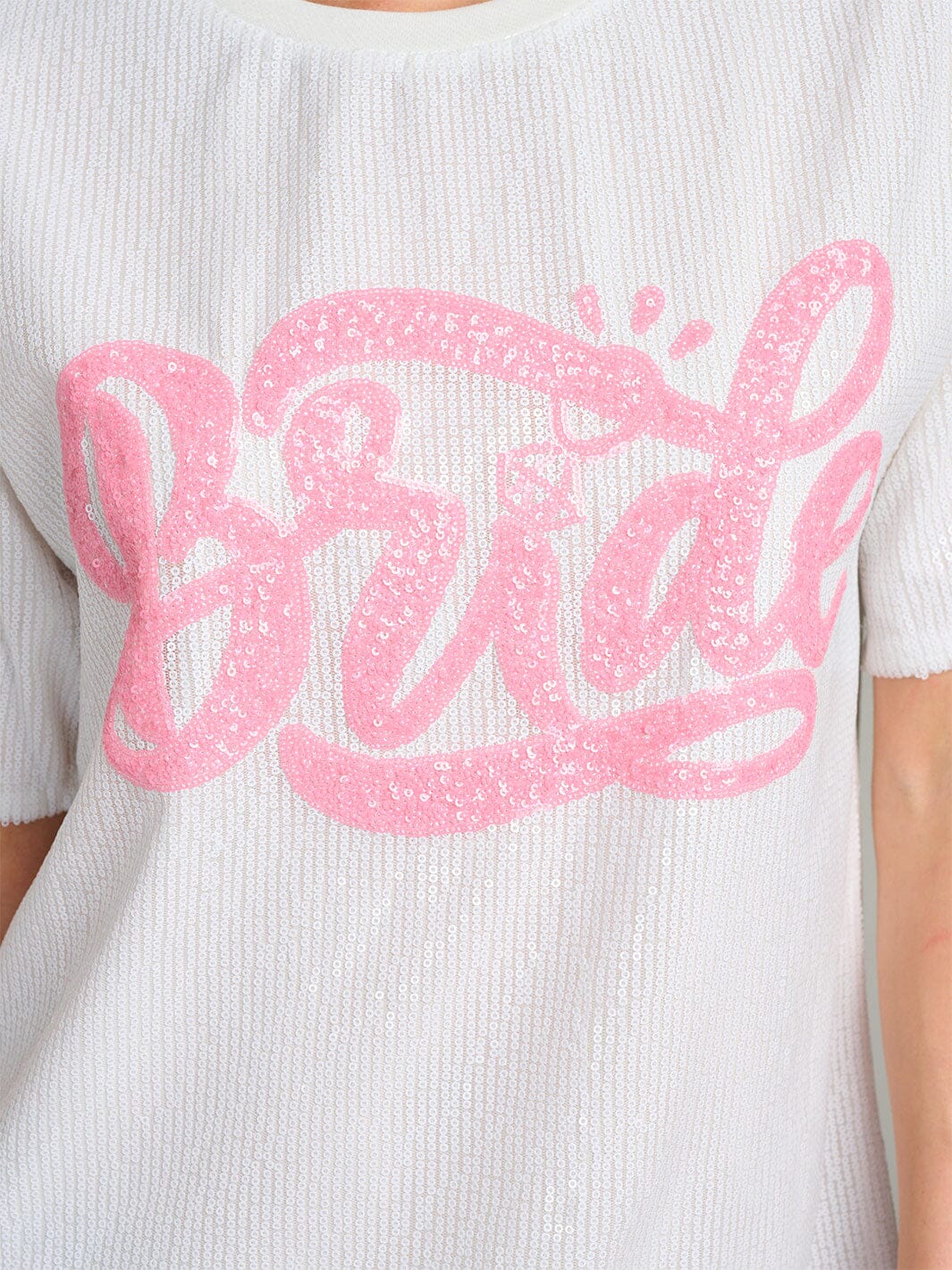 WOMEN'S SHORT SLEEVE FRINGE SEQUINS MINI DRESS