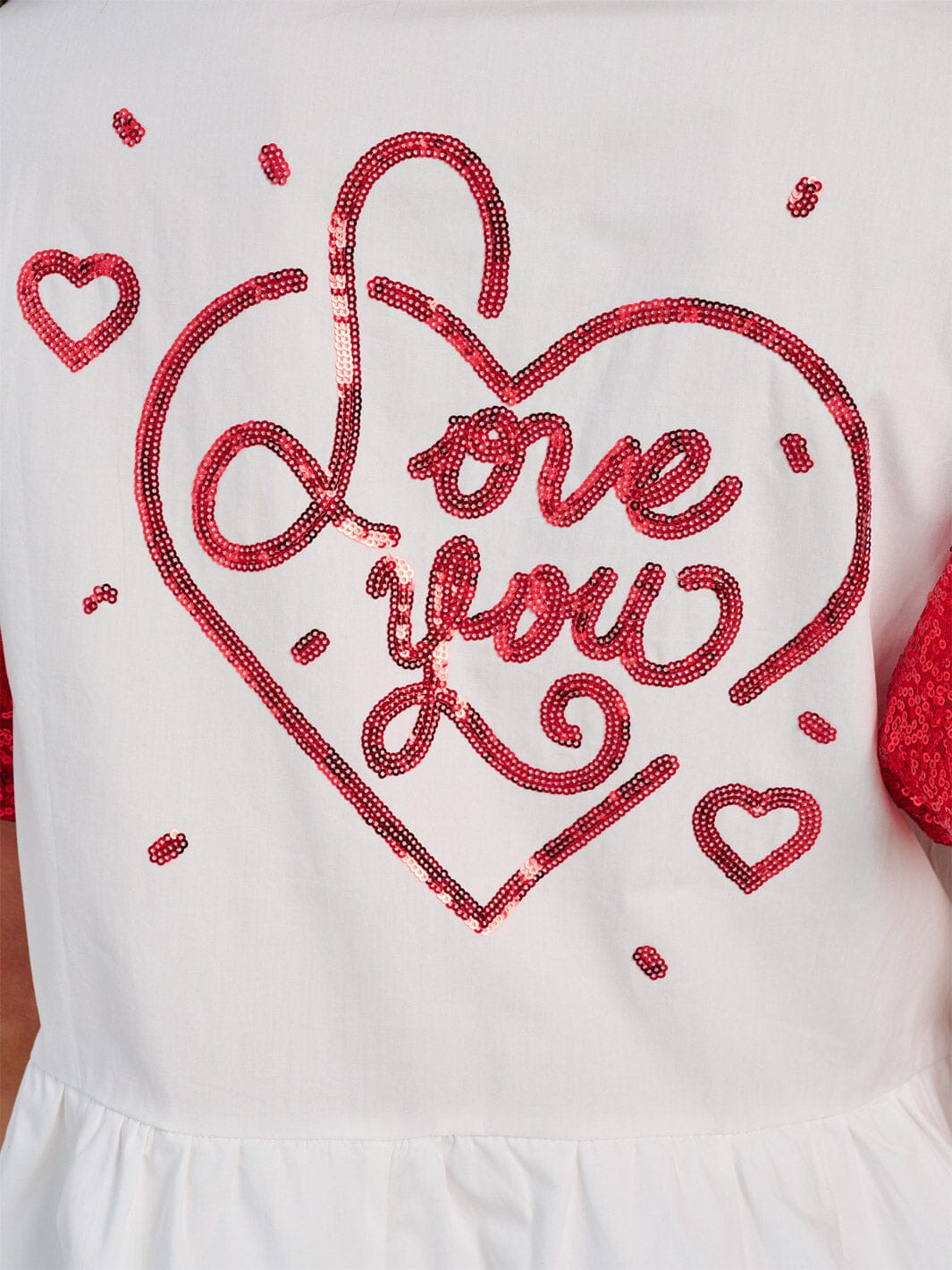 WOMEN'S SHORT PUFF SLEEVE FRONT POCKETS BUTTON CLOSURE COLORBLOCK SEQUINS MINI DRESS