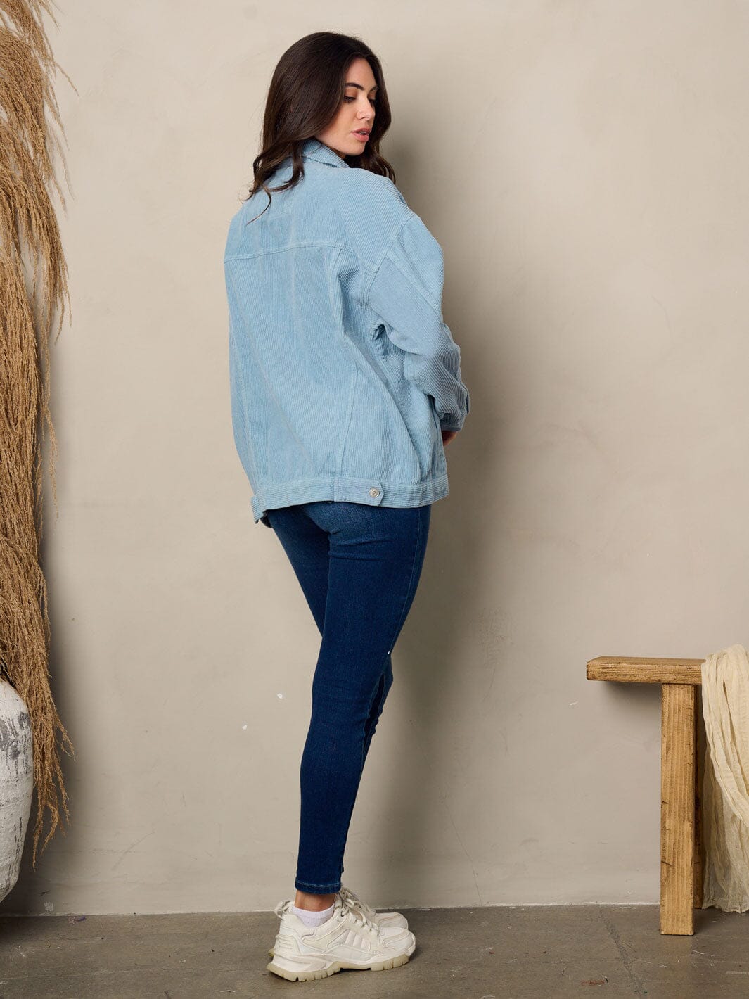 WOMEN'S LONG SLEEVE BUTTON UP CORDUROY JACKET