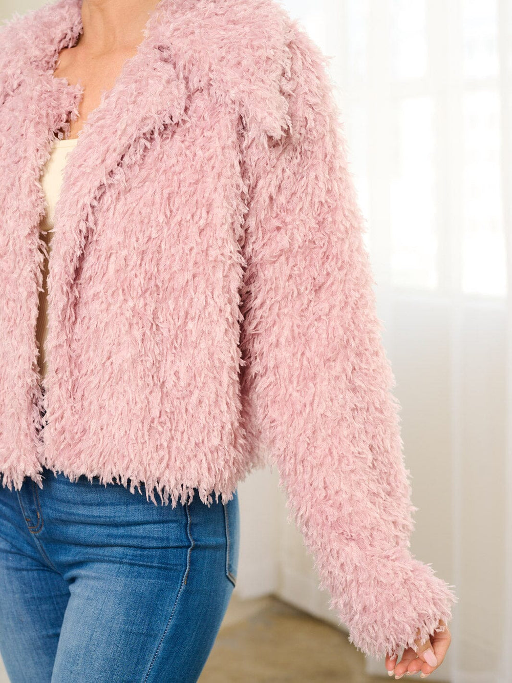 WOMEN'S LONG SLEEVE OPEN FRONT COLLAR JACKET