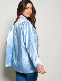 WOMEN'S LONG SLEEVE OPEN FRONT SEQUINS COLLAR BLAZER