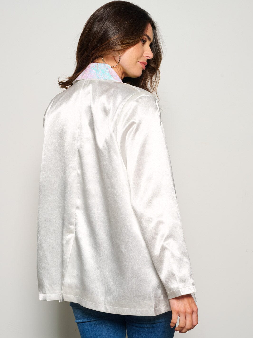 WOMEN'S LONG SLEEVE OPEN FRONT SEQUINS COLLAR BLAZER