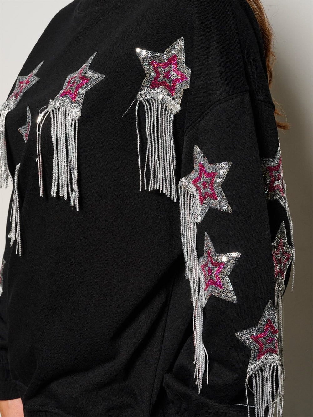 WOMEN'S LONG SLEEVE SEQUINS DETAILED SWEATER