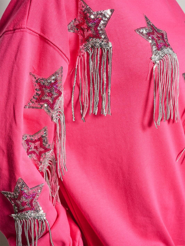 WOMEN'S LONG SLEEVE SEQUINS DETAILED SWEATER