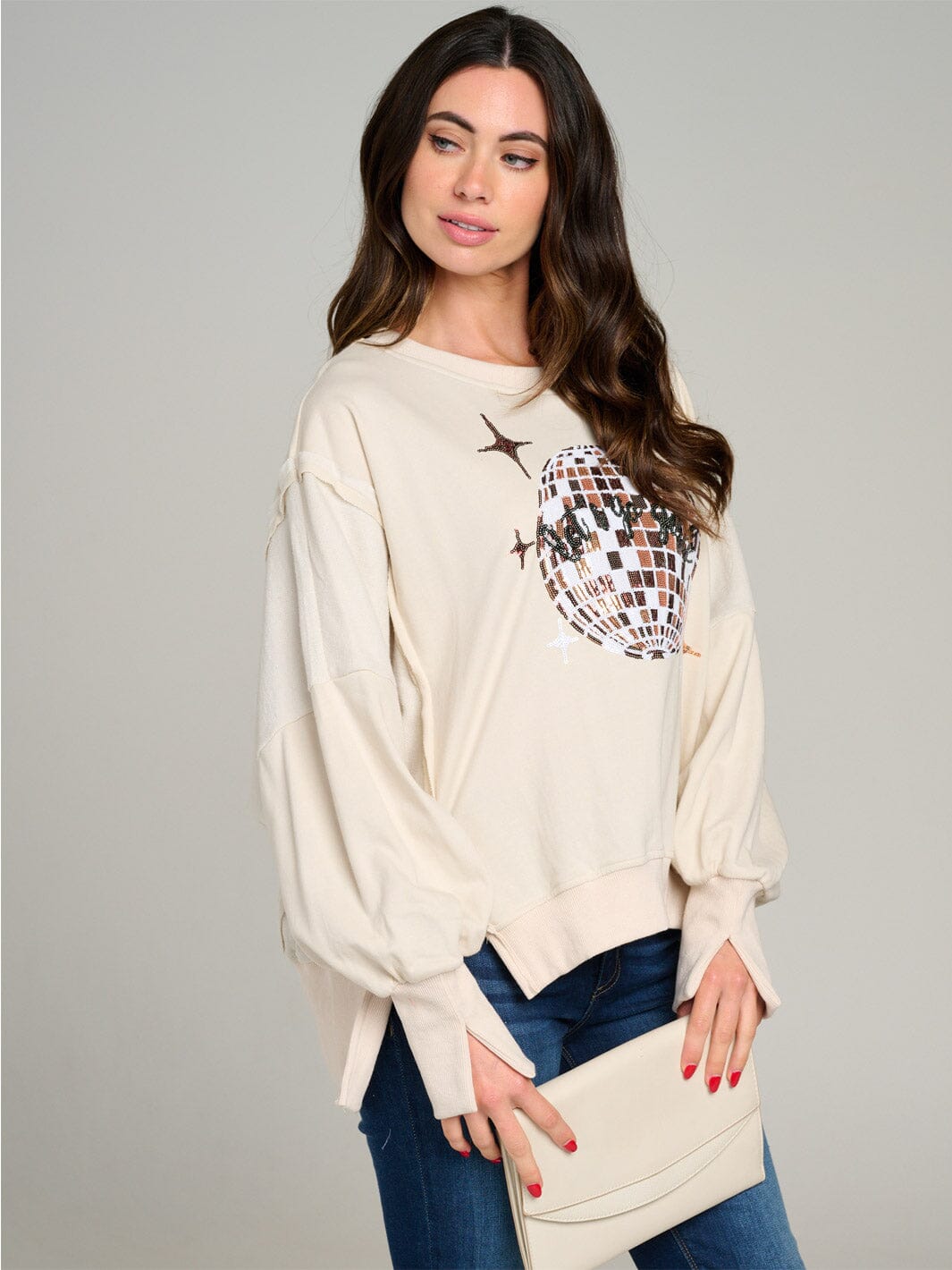 WOMEN'S LONG SLEEVE HIGH-LOW GRAPHIC OVERSIZE SHIRT