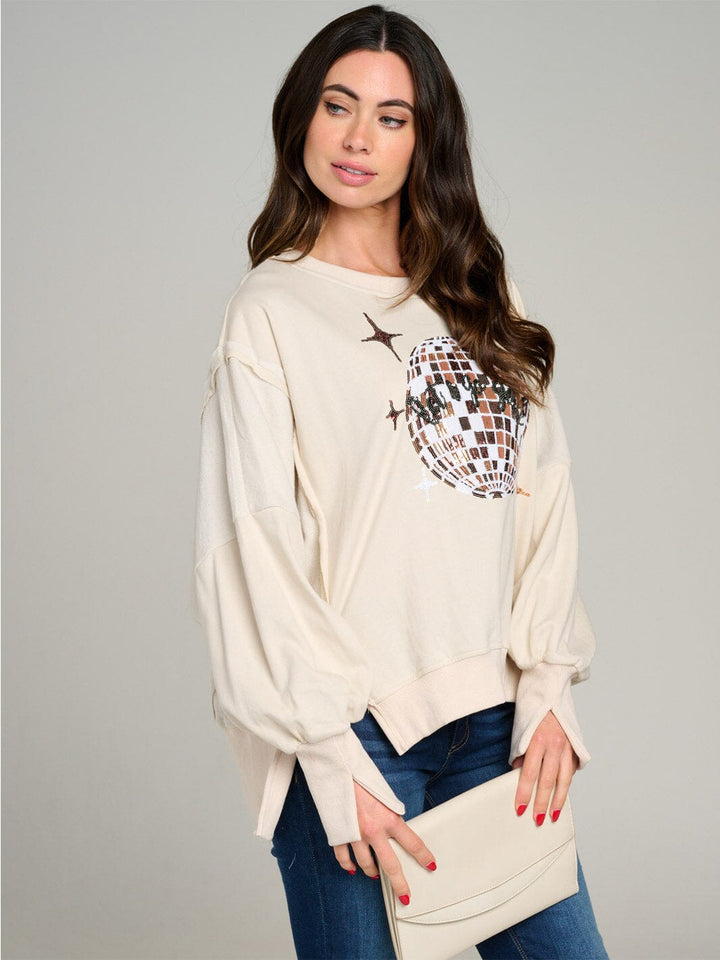 WOMEN'S LONG SLEEVE HIGH-LOW GRAPHIC OVERSIZE SHIRT
