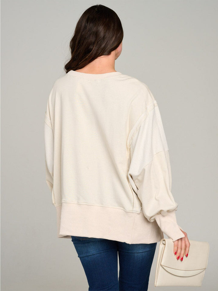 WOMEN'S LONG SLEEVE HIGH-LOW GRAPHIC OVERSIZE SHIRT