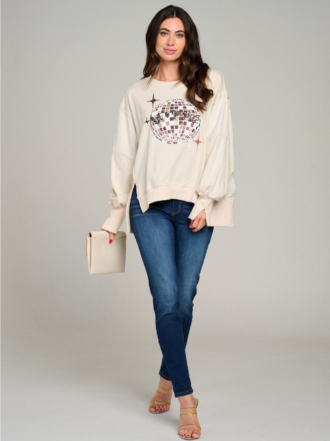 WOMEN'S LONG SLEEVE HIGH-LOW GRAPHIC OVERSIZE SHIRT