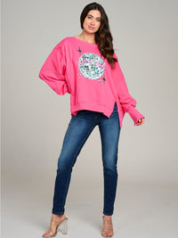 WOMEN'S LONG SLEEVE HIGH-LOW GRAPHIC OVERSIZE SHIRT