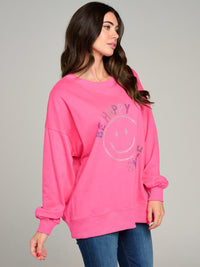 WOMEN'S LONG SLEEVE STUDS GRAPHIC PULLOVER SWEATER