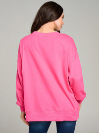 WOMEN'S LONG SLEEVE STUDS GRAPHIC PULLOVER SWEATER