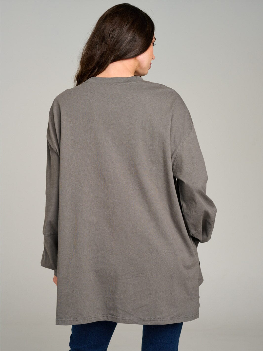 WOMEN'S LONG SLEEVE HIGH-LOW GRAPHIC OVERSIZE SHIRT