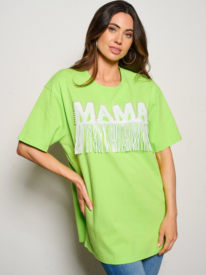 WOMEN'S SHORT SLEEVE MAMA GRAPHIC TOP