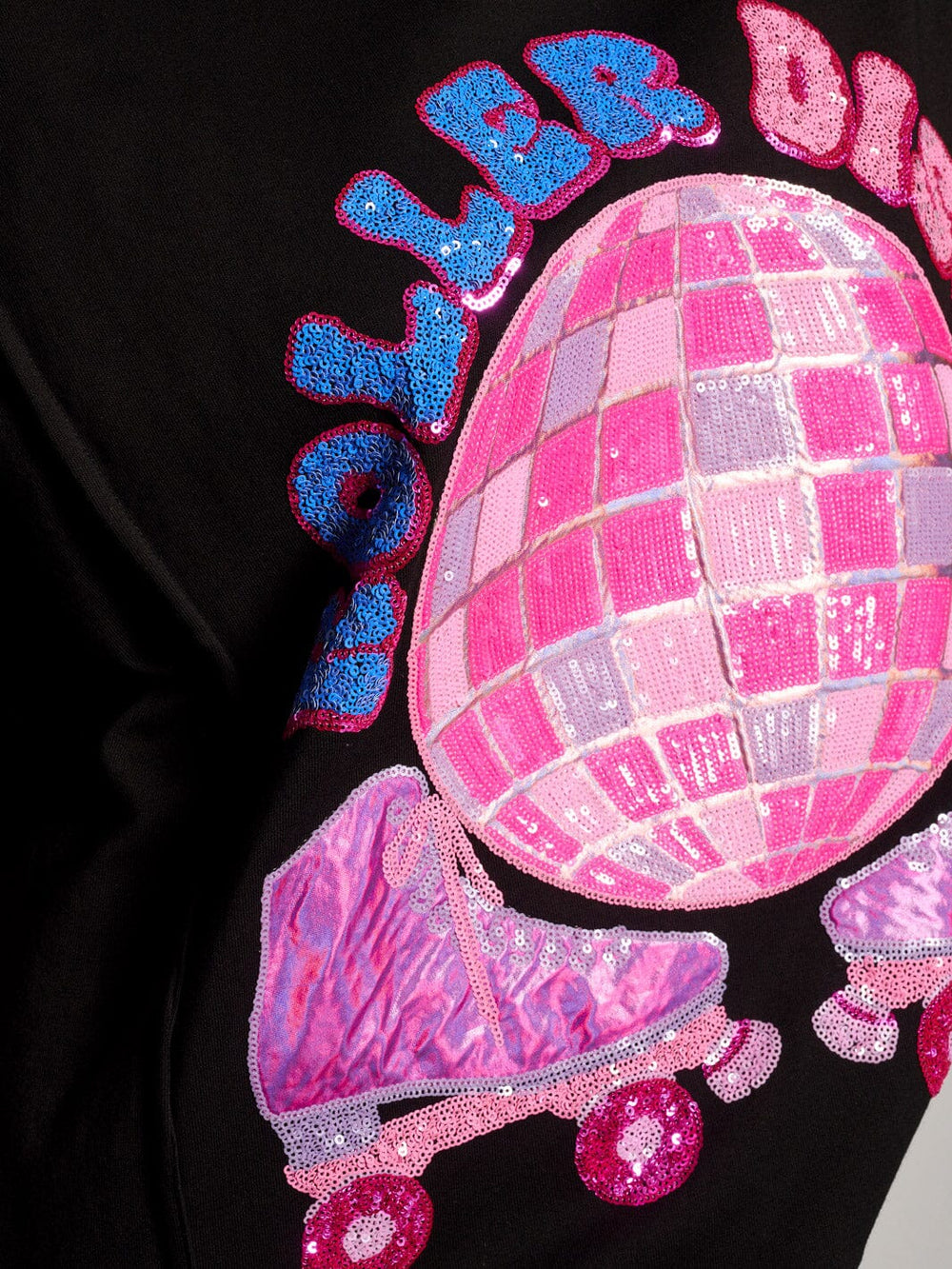 WOMEN'S SHORT SLEEVE SEQUINS GRAPHIC OVERSIZED TOP