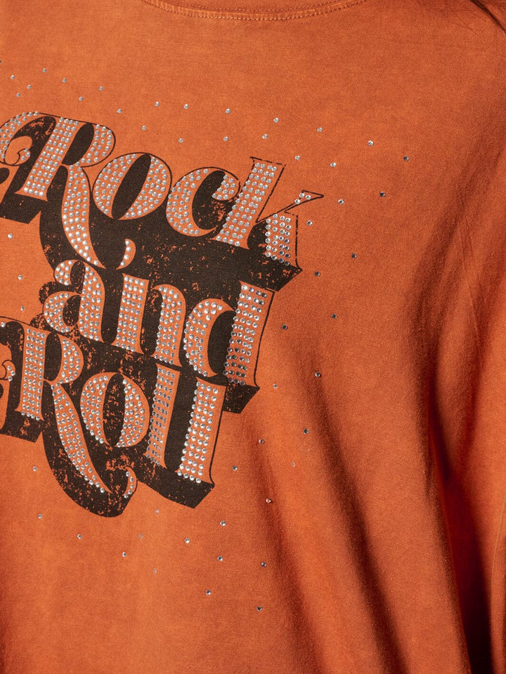 WOMEN'S SHORT SLEEVE ROCK AND ROLL GRAPHIC TOP