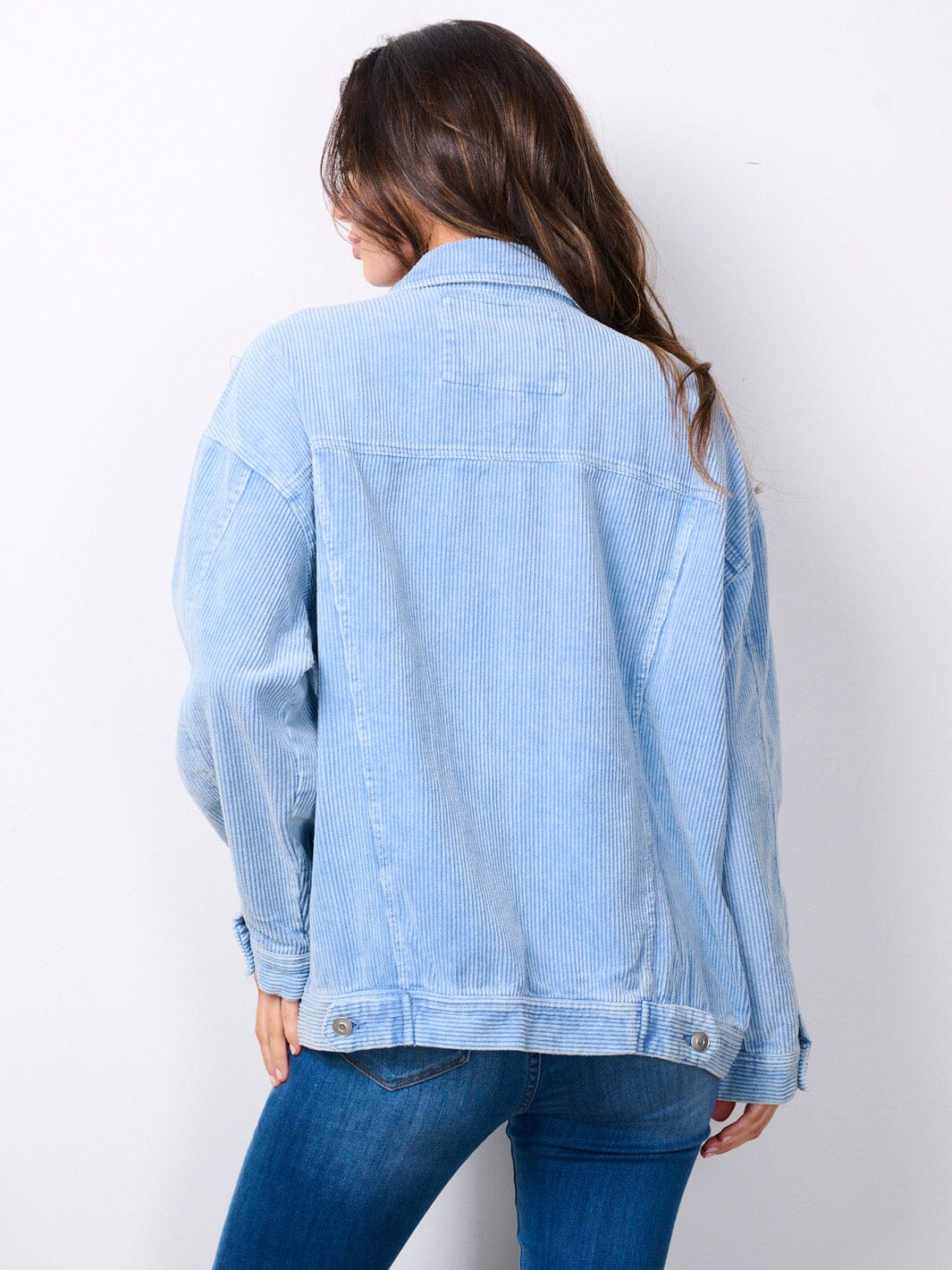 WOMEN'S LONG SLEEVE BUTTON UP CORDUROY JACKET