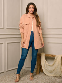 WOMEN'S LONG SLEEVE BUTTON CLOSURE JACKET