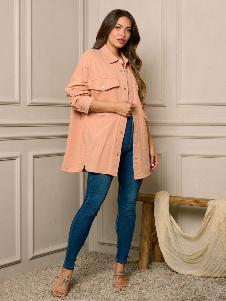 WOMEN'S LONG SLEEVE BUTTON CLOSURE JACKET