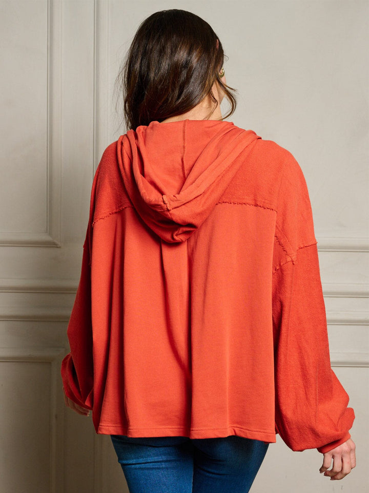 WOMEN'S LONG SLEEVE POCKETS ZIP UP HOODED JACKET