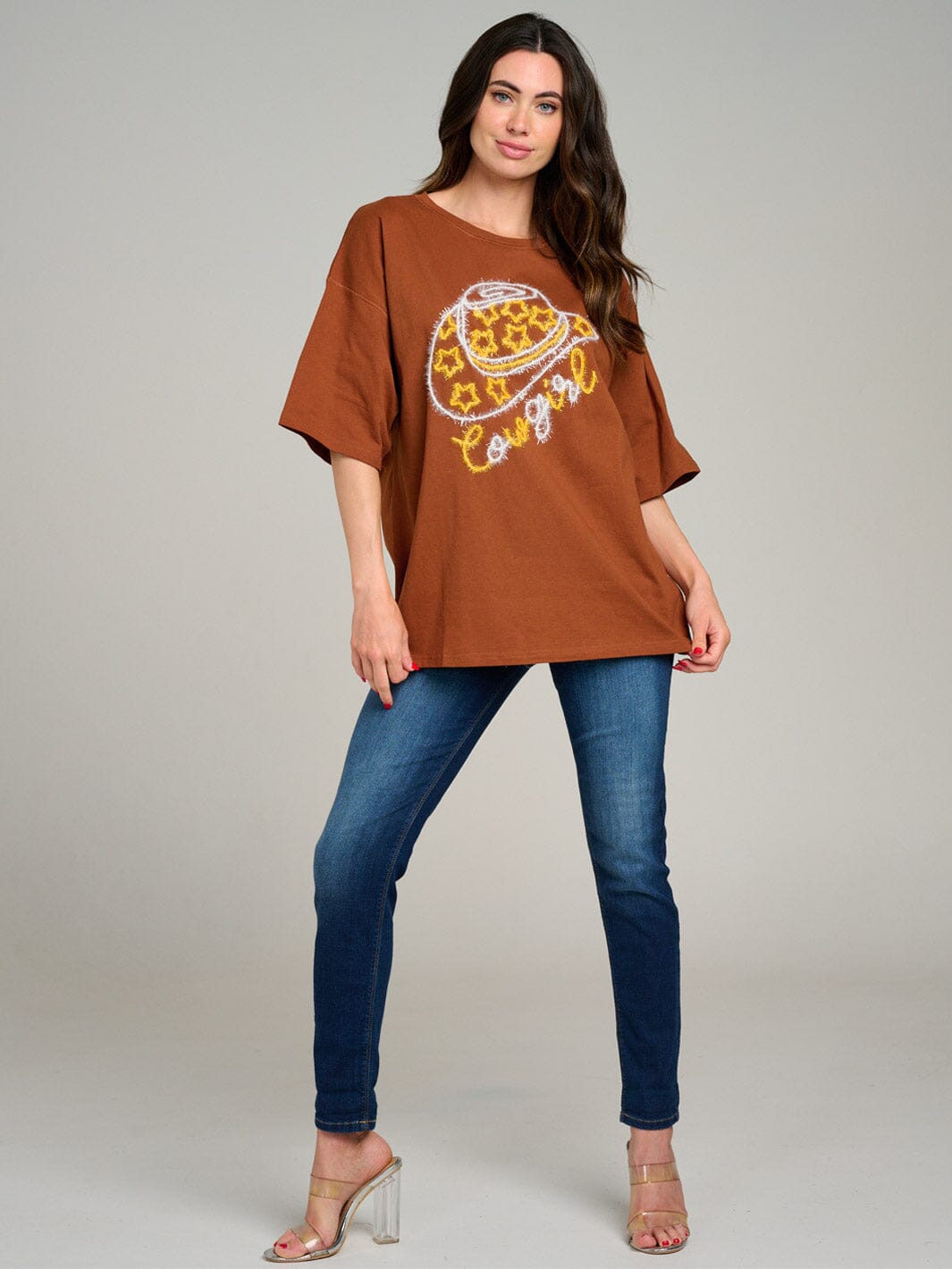 WOMEN'S SHORT SLEEVE GRAPHIC OVERSIZE SHIRT