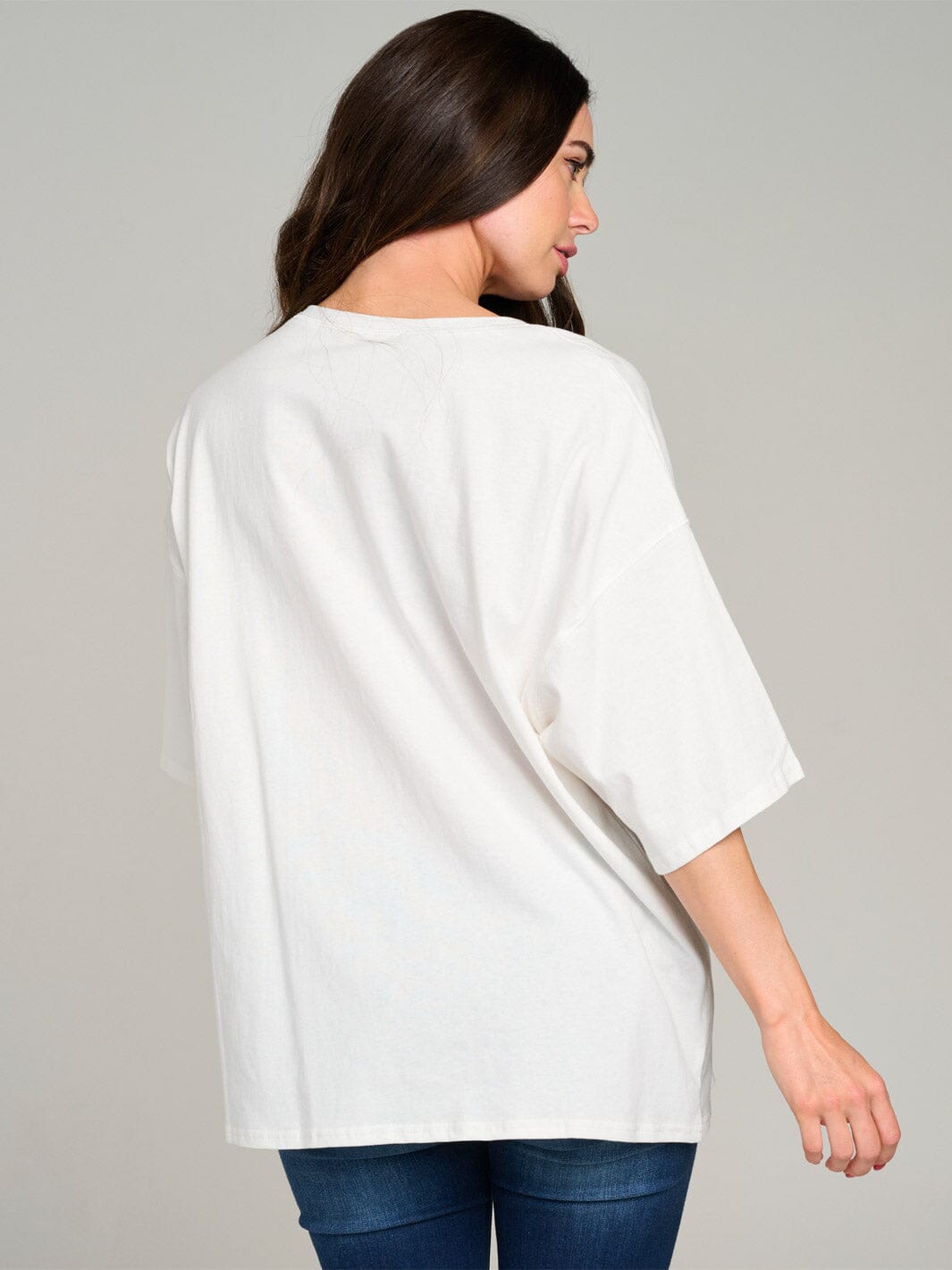 WOMEN'S SHORT SLEEVE GRAPHIC OVERSIZE SHIRT
