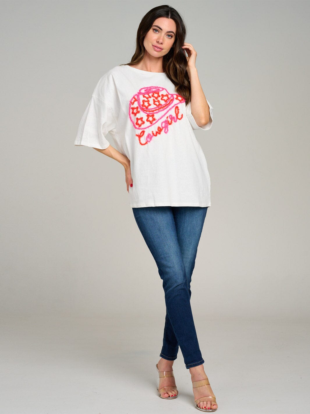 WOMEN'S SHORT SLEEVE GRAPHIC OVERSIZE SHIRT