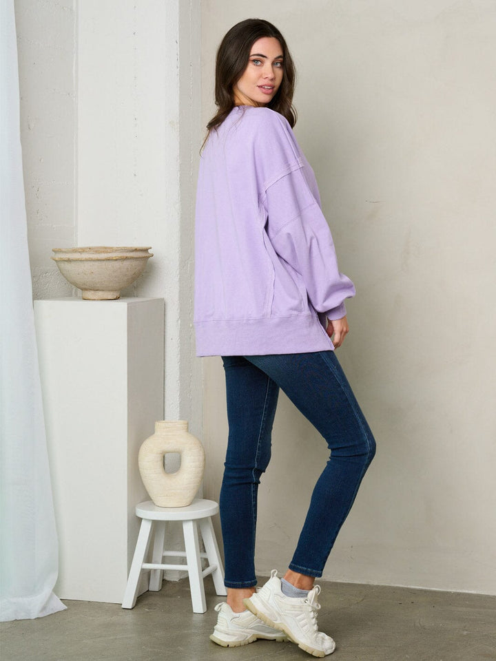 WOMEN'S LONG SLEEVE EMBROIDERY GRAPHIC DETAILED SWEATER