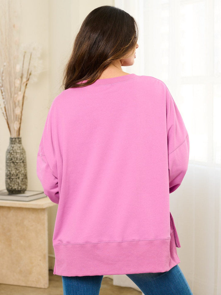 WOMEN'S LONG SLEEVE GRAPHIC PULLOVER SWEATER