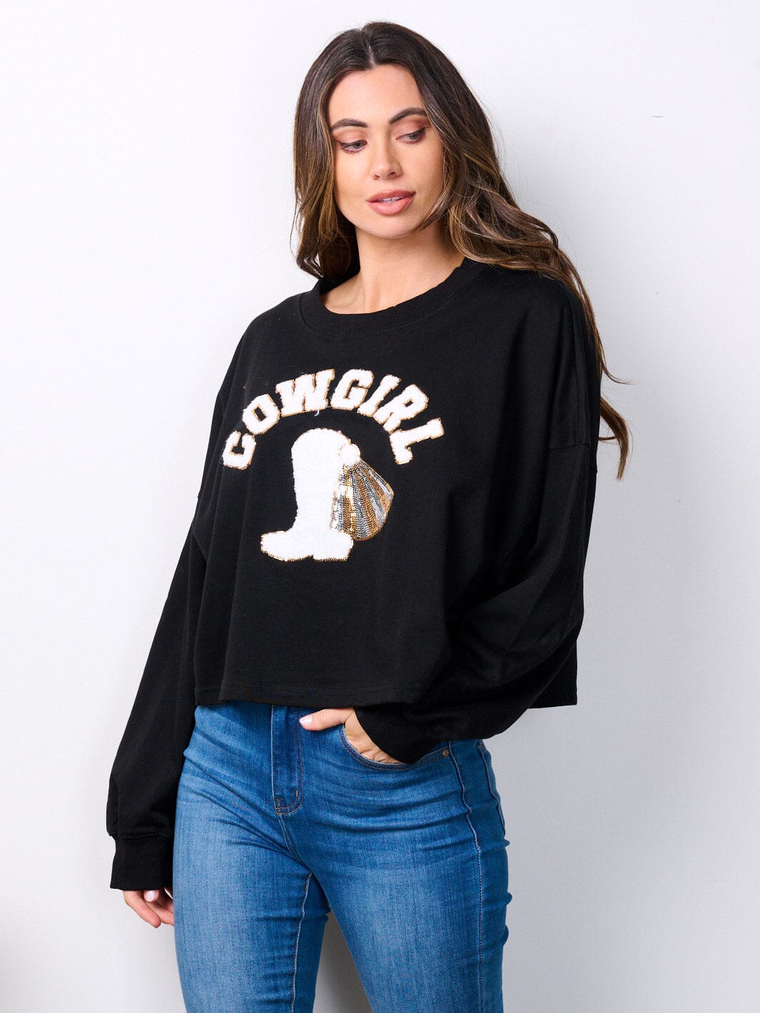 WOMEN'S LONG SLEEVE COWGIRL SWEATER