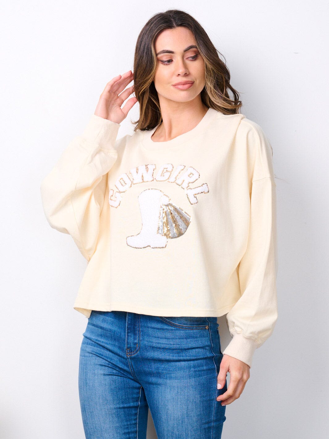 WOMEN'S LONG SLEEVE COWGIRL SWEATER