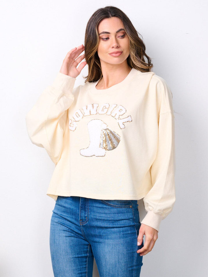 WOMEN'S LONG SLEEVE COWGIRL SWEATER
